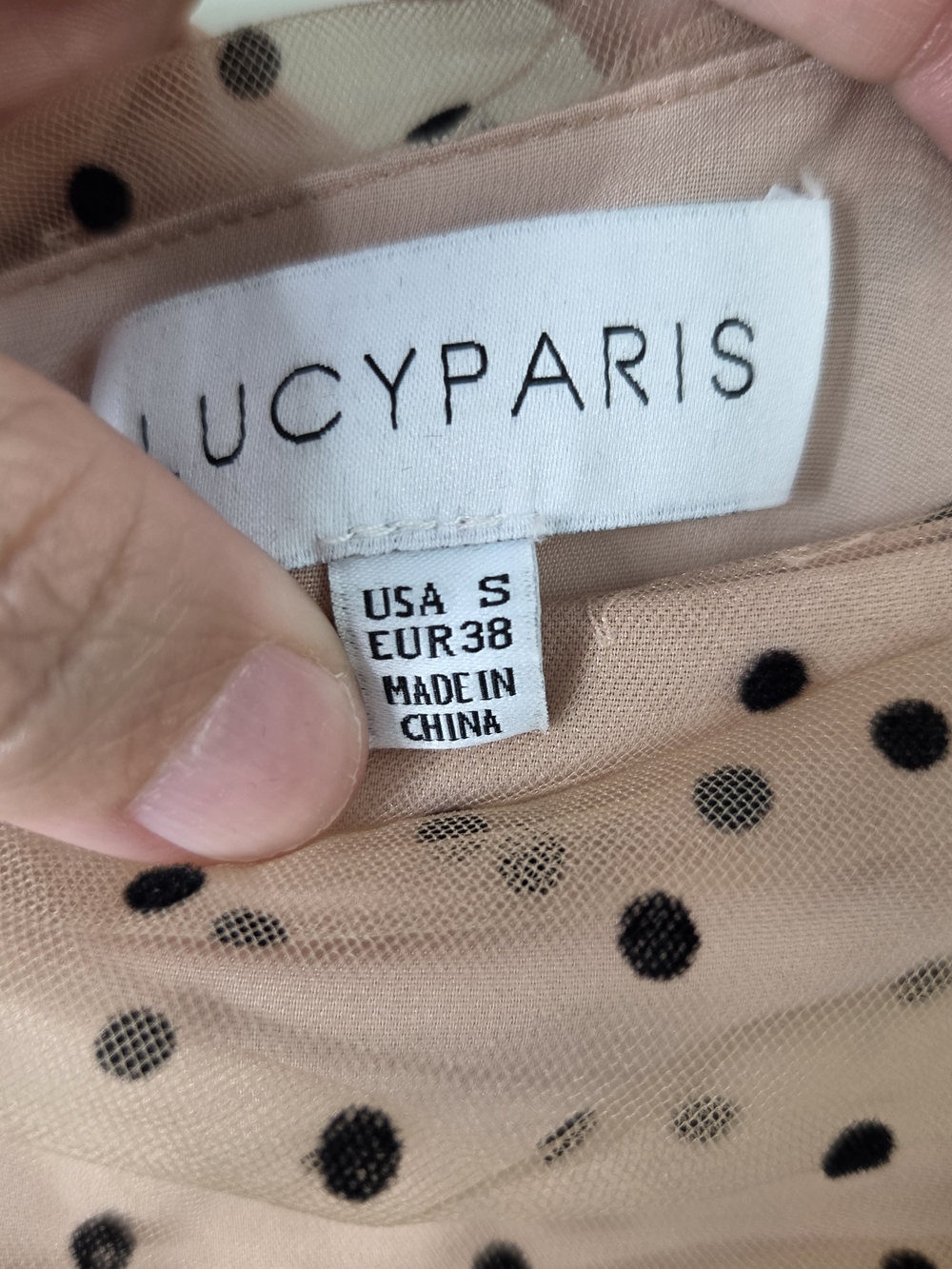 Lucy Paris Saison Flock Polka Dot Cocktail Dress - Picture 2 of 9